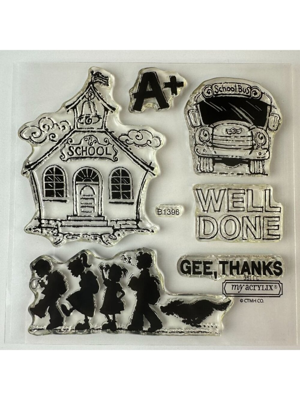 CTMH My Acrylix School-Themed Clear Stamps Set b1396